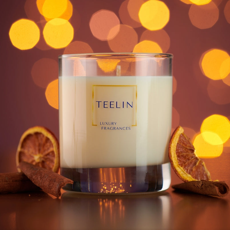 Teelin candle with dried orange and cinnamon